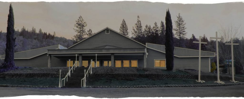 Image presents a picture of the church building of Jubilation Fellowship in Murphy Oregon, near Grants Pass, out in the Applegate Valley.